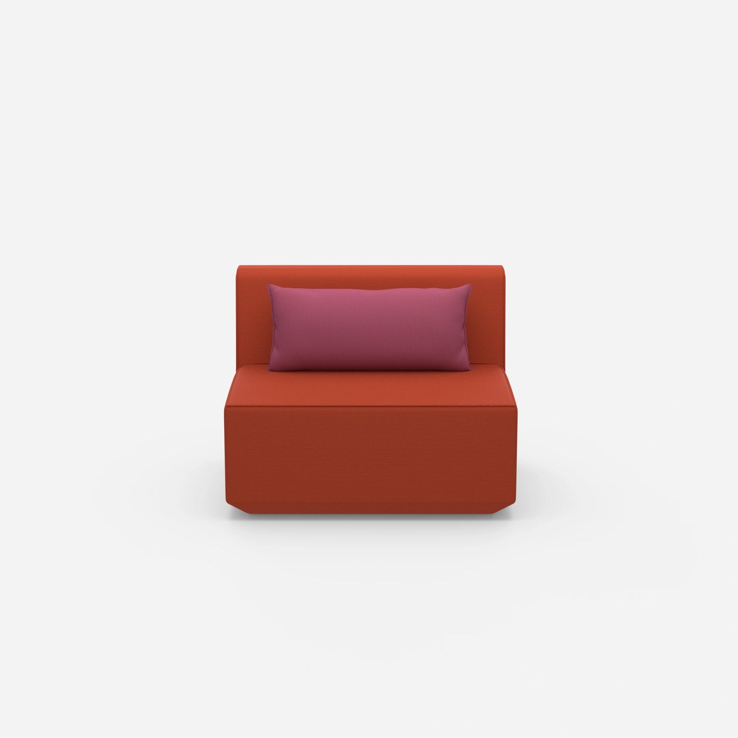Modular armchair without backrest 100 cm wide from the front