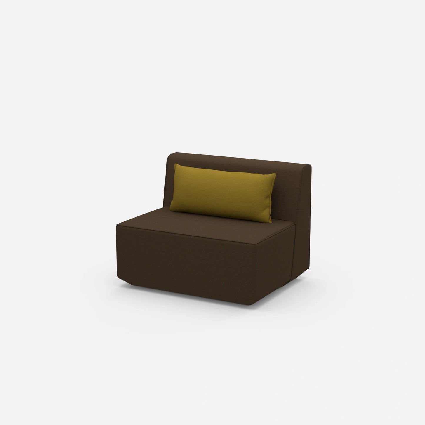 Modular armchair without backrest 100 cm wide from the side