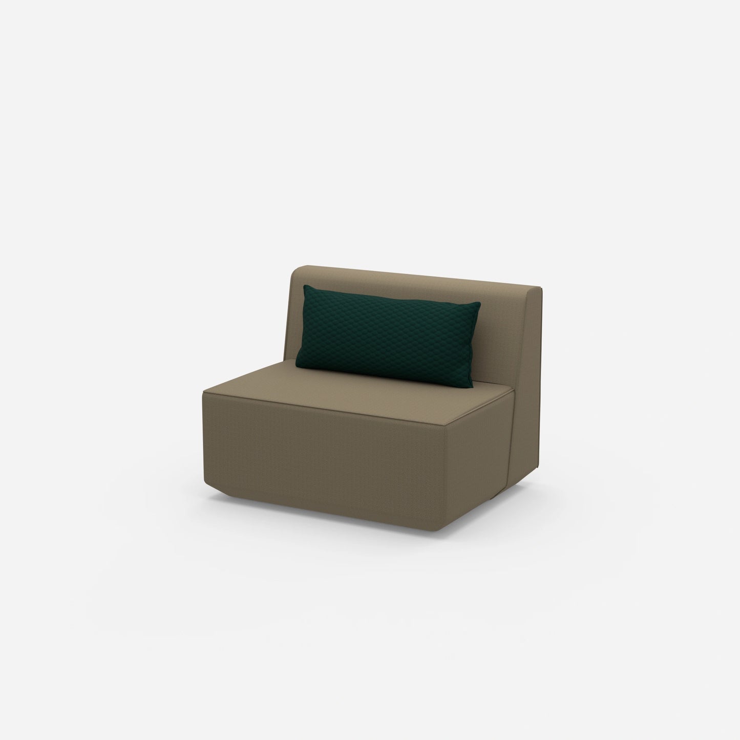 Modular armchair without backrest 100 cm wide from the side