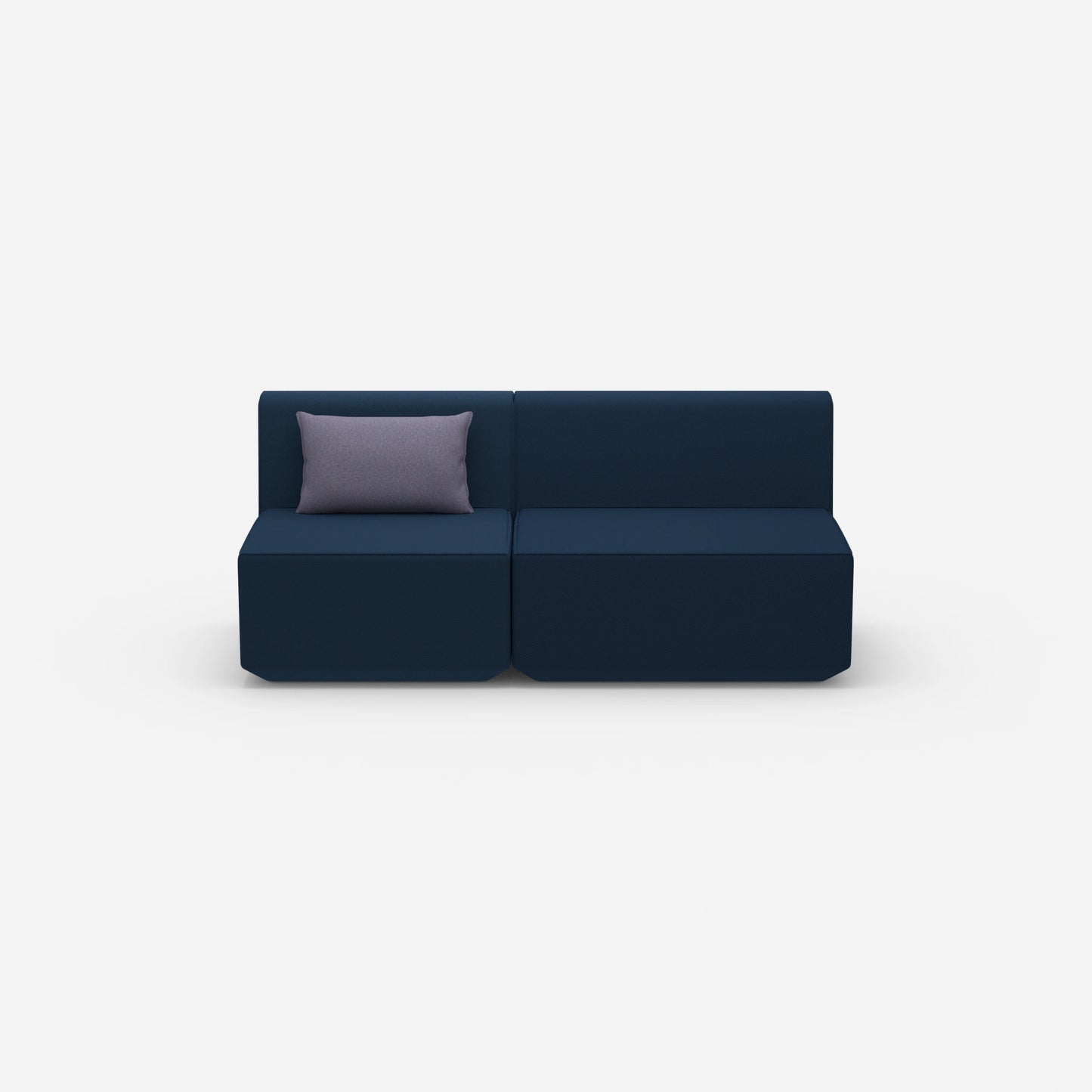 Modular sofa without armrests from the front