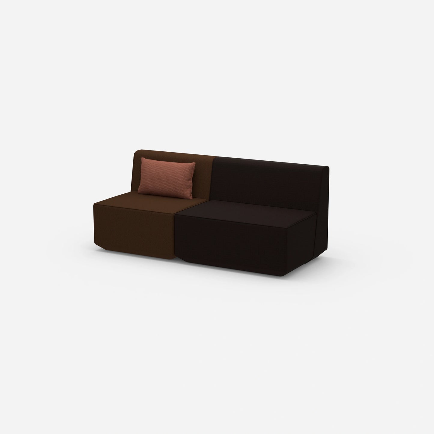 Modular sofa without armrests from the side