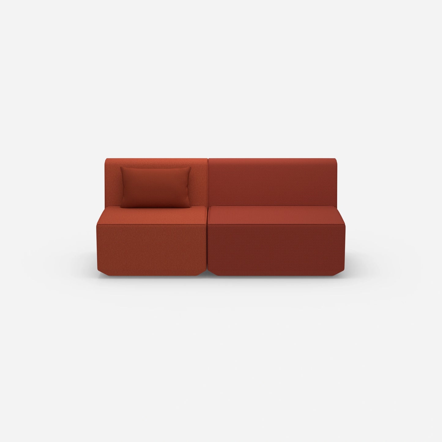 Modular sofa without armrests from the front