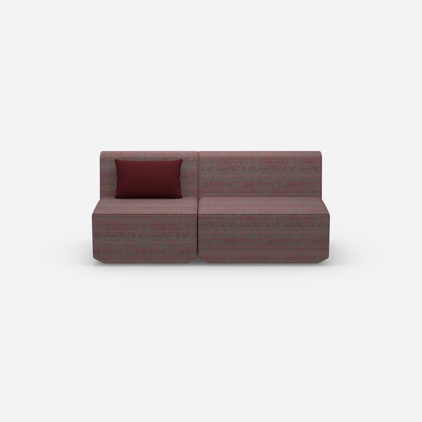 Modular sofa without armrests from the front