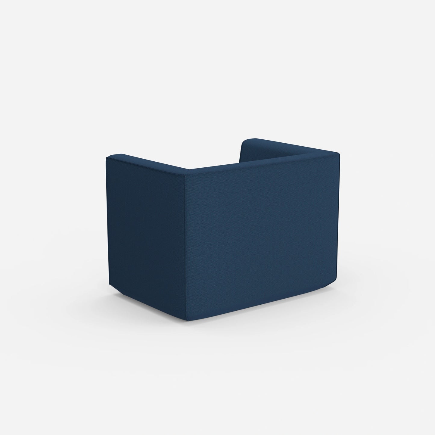Upholstered armchair from behind