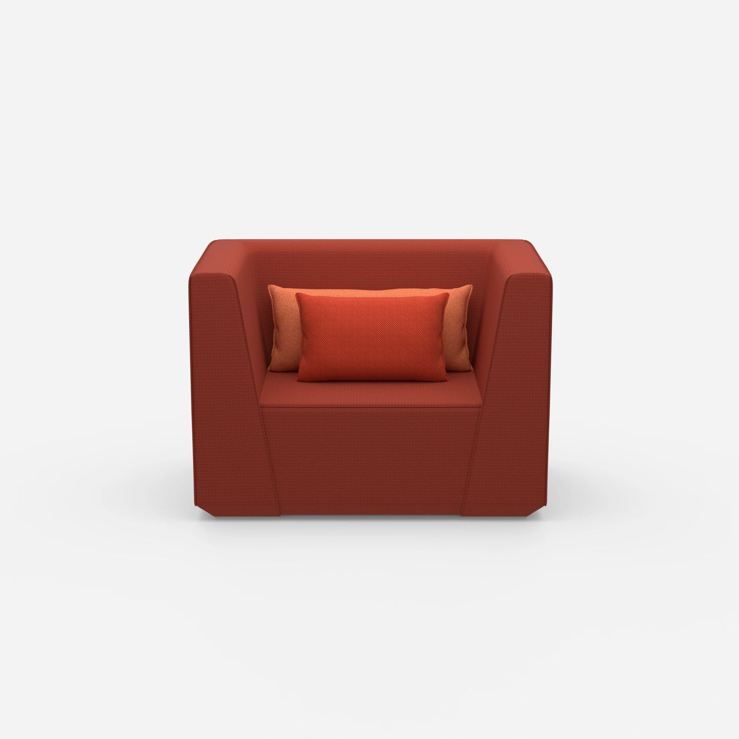 Upholstered armchair from the front