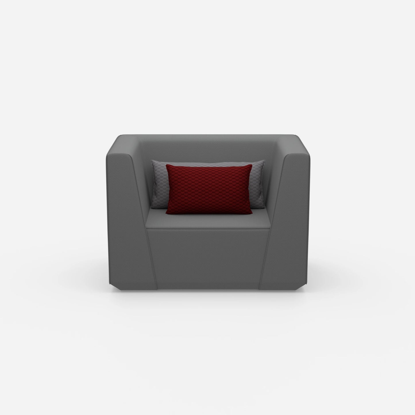Upholstered armchair from the front