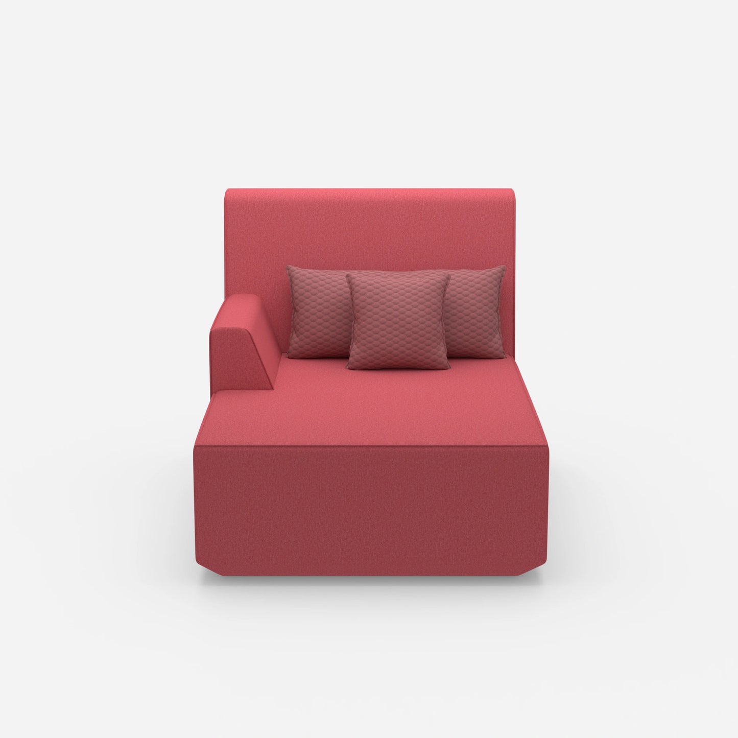 Pink recamiere 100 cm wide from the front