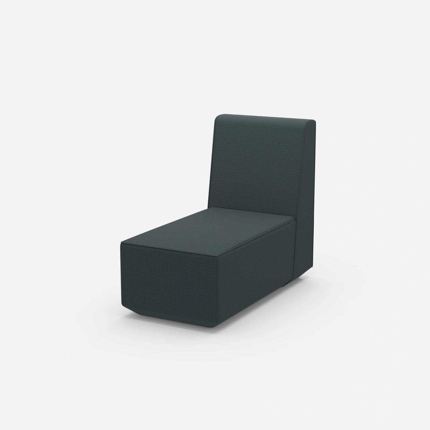 Narrow chaise longue with high backrest from the side