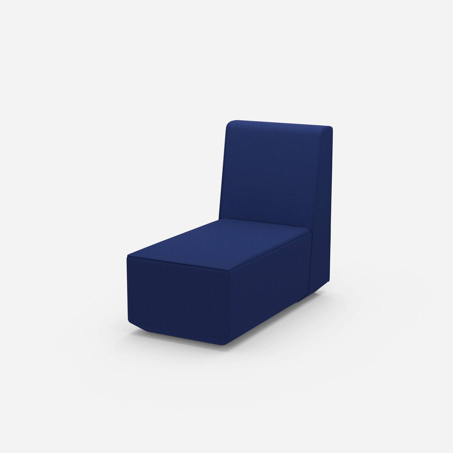 Narrow chaise longue with high backrest from the side