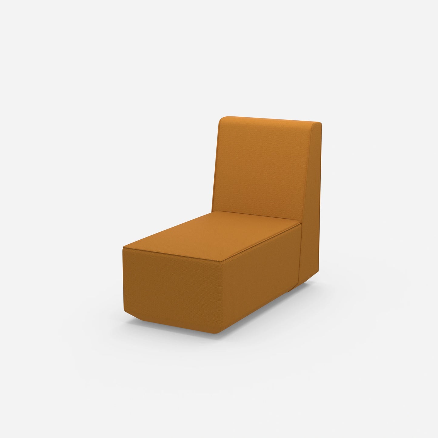 Narrow chaise longue with high backrest from the side