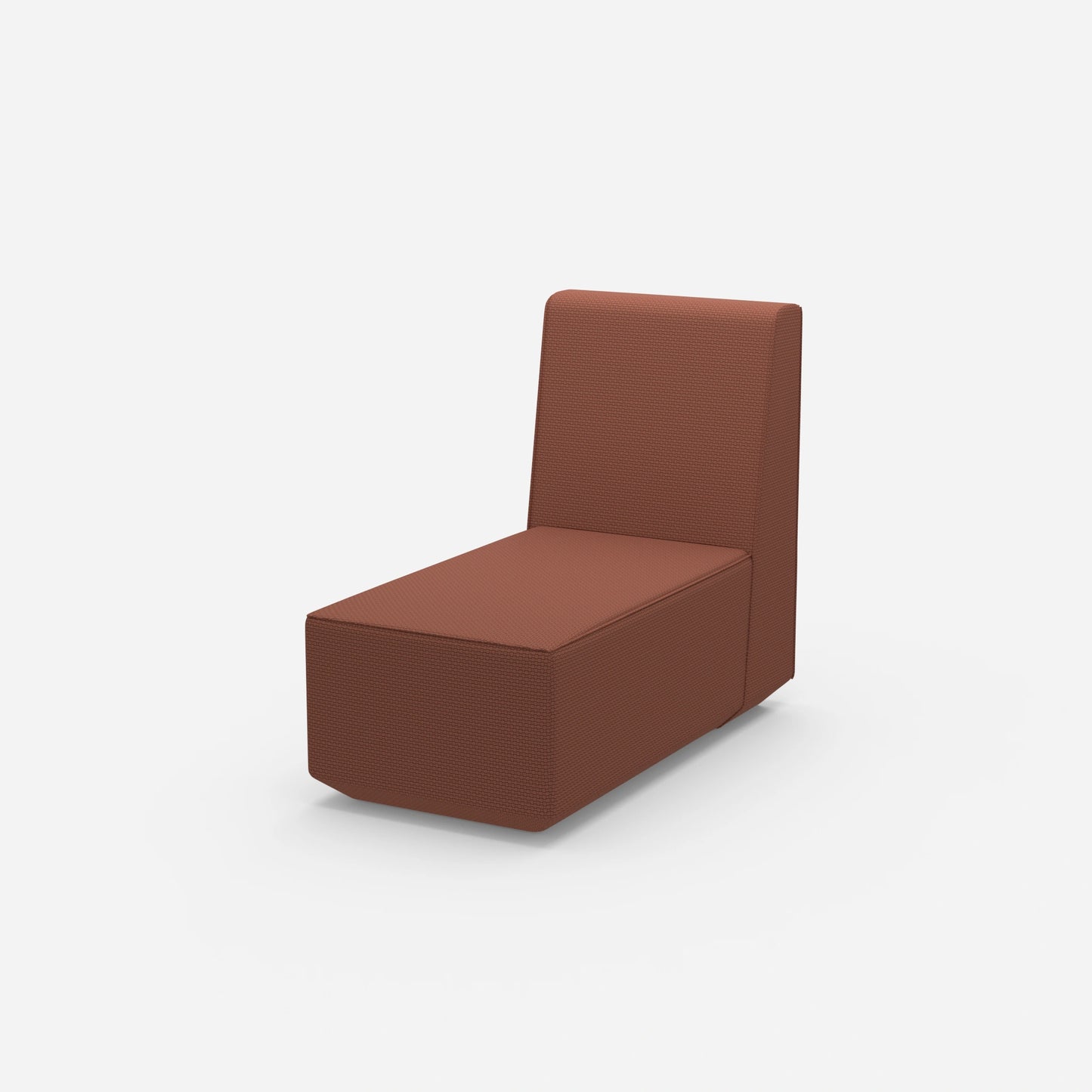 Narrow chaise longue with high backrest from the side