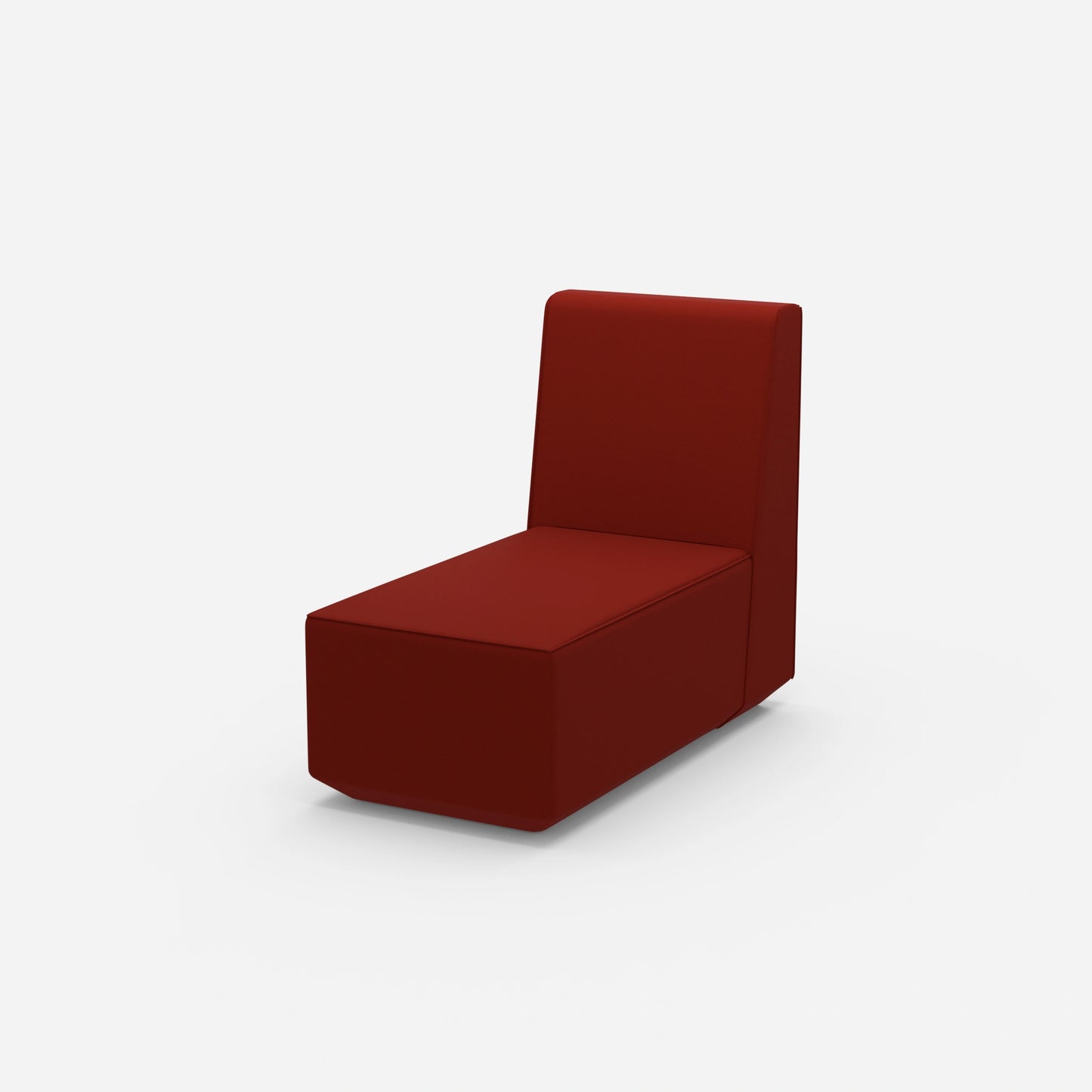 Narrow chaise longue with high backrest from the side