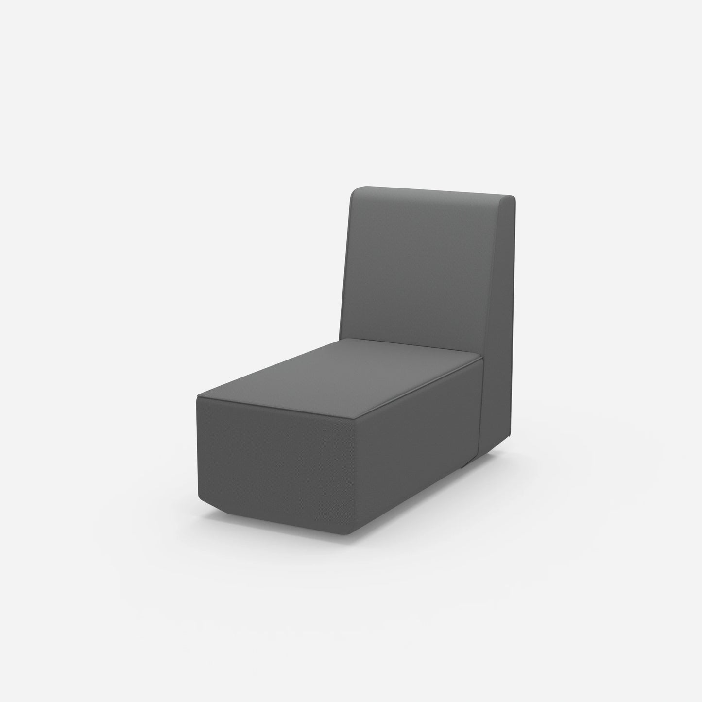 Narrow chaise longue with high backrest from the side