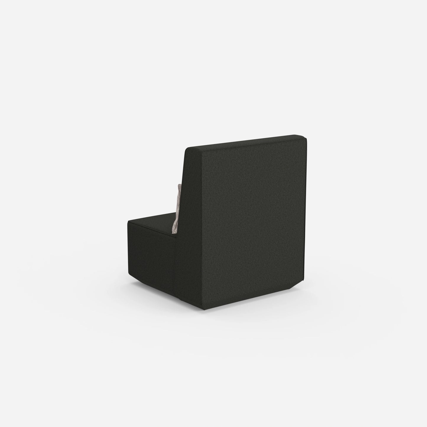 Narrow armchair with high backrest from behind