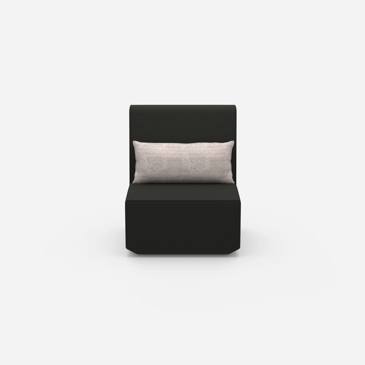 Narrow armchair with high backrest from the front