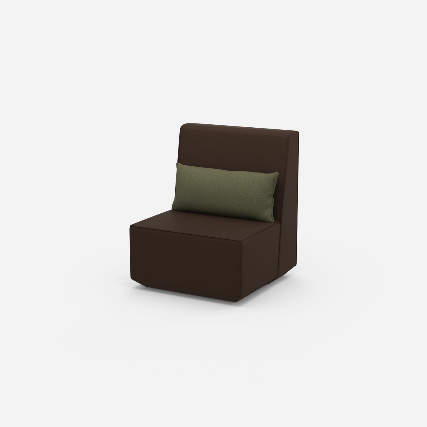 Narrow armchair with high backrest from the side