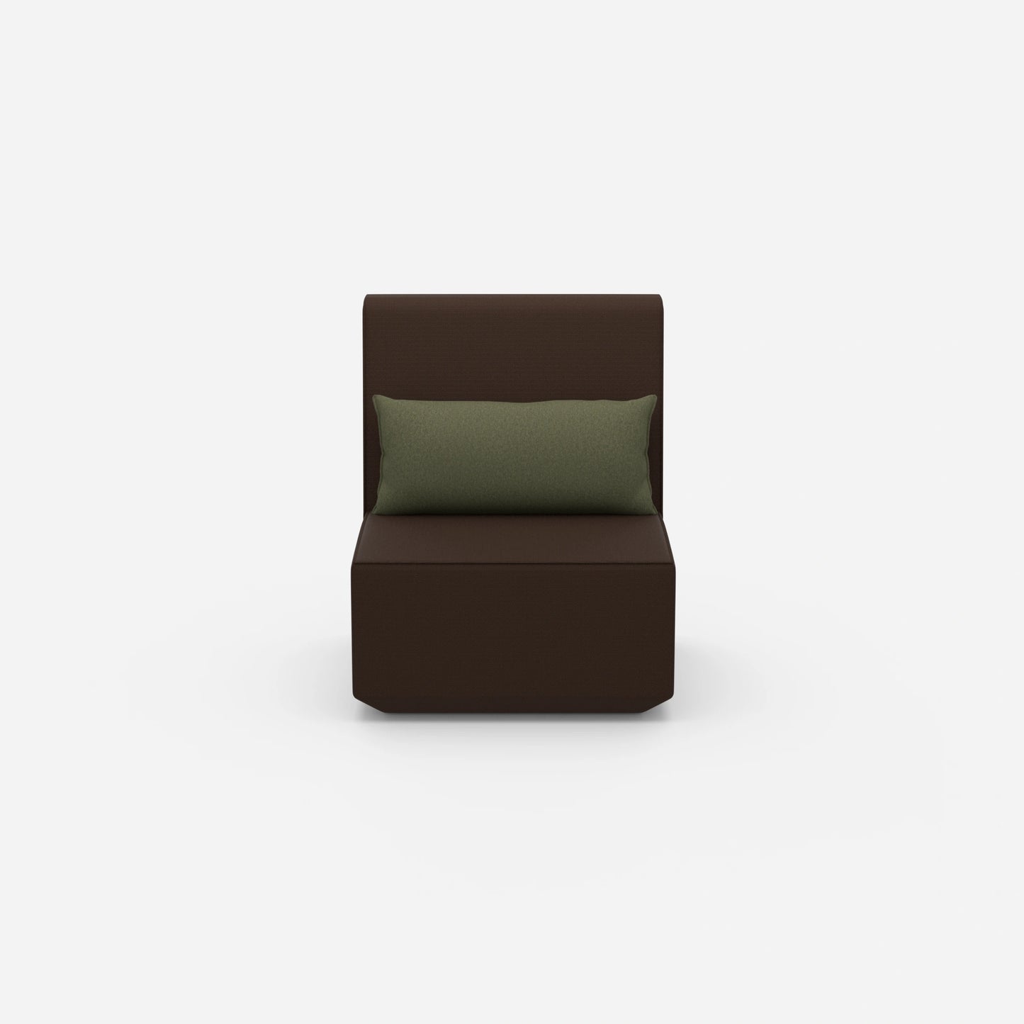 Narrow armchair with high backrest from the front