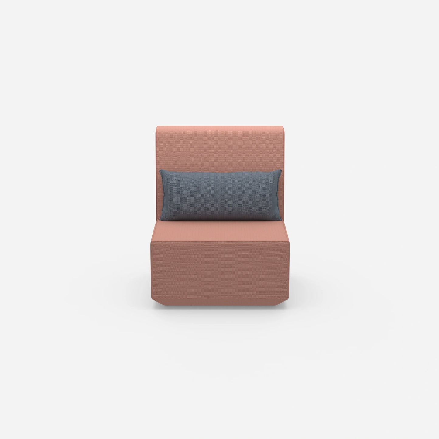 Narrow armchair with high backrest from the front
