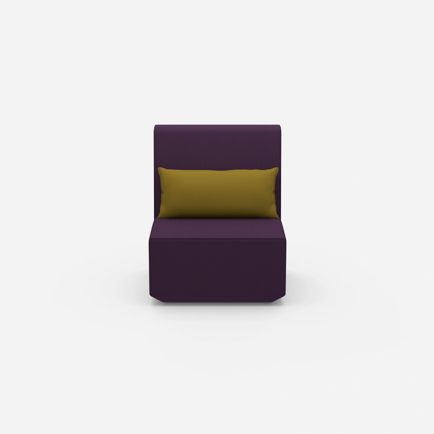 Narrow armchair with high backrest from the front