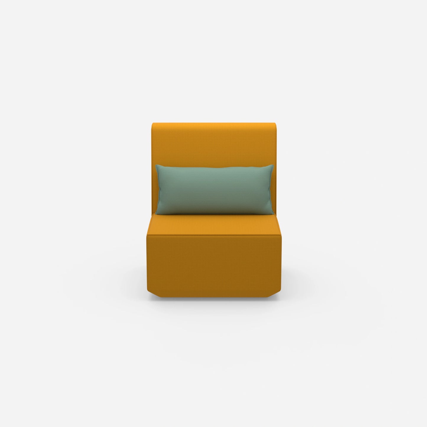 Narrow armchair with high backrest from the front