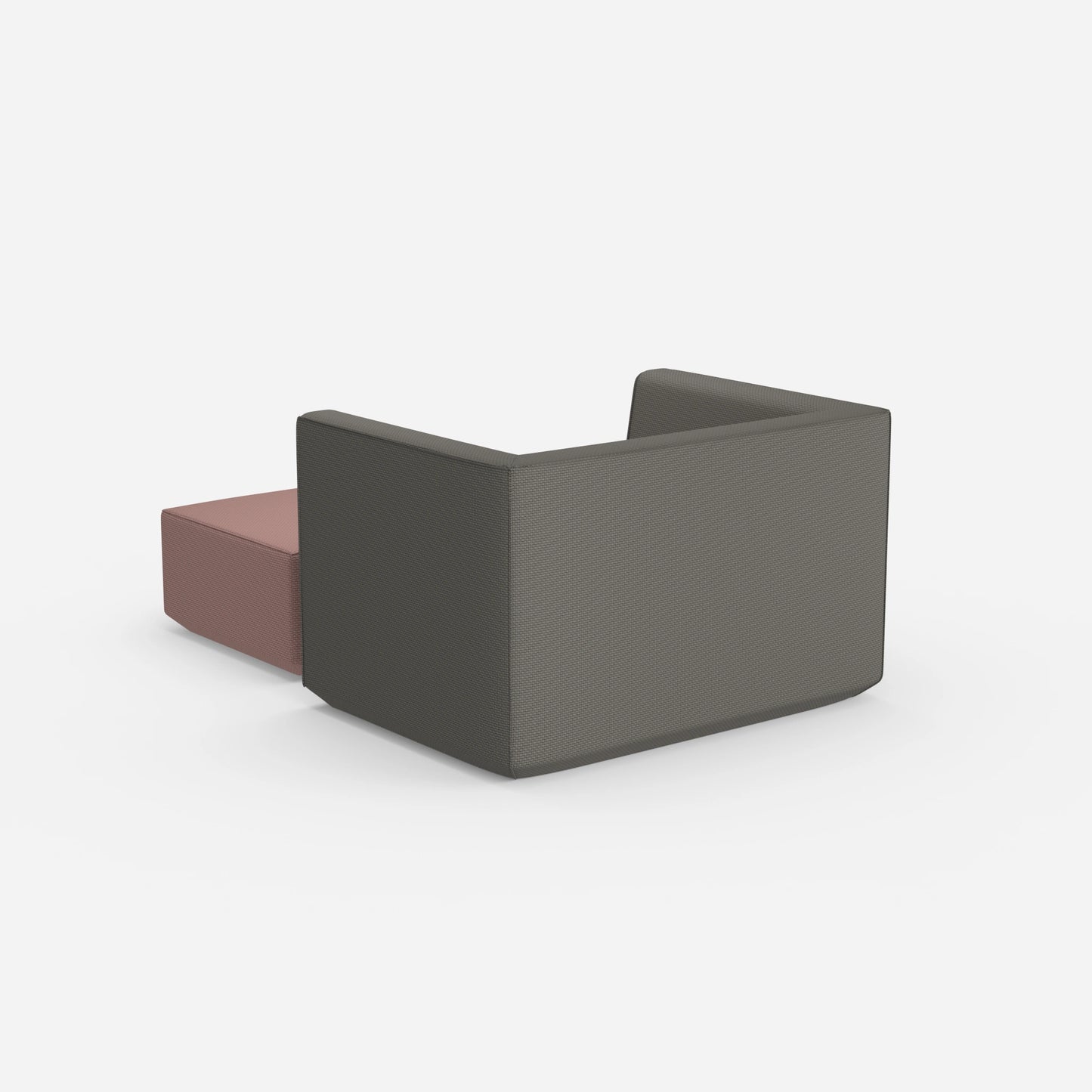 Armchair with flexible footrest from behind