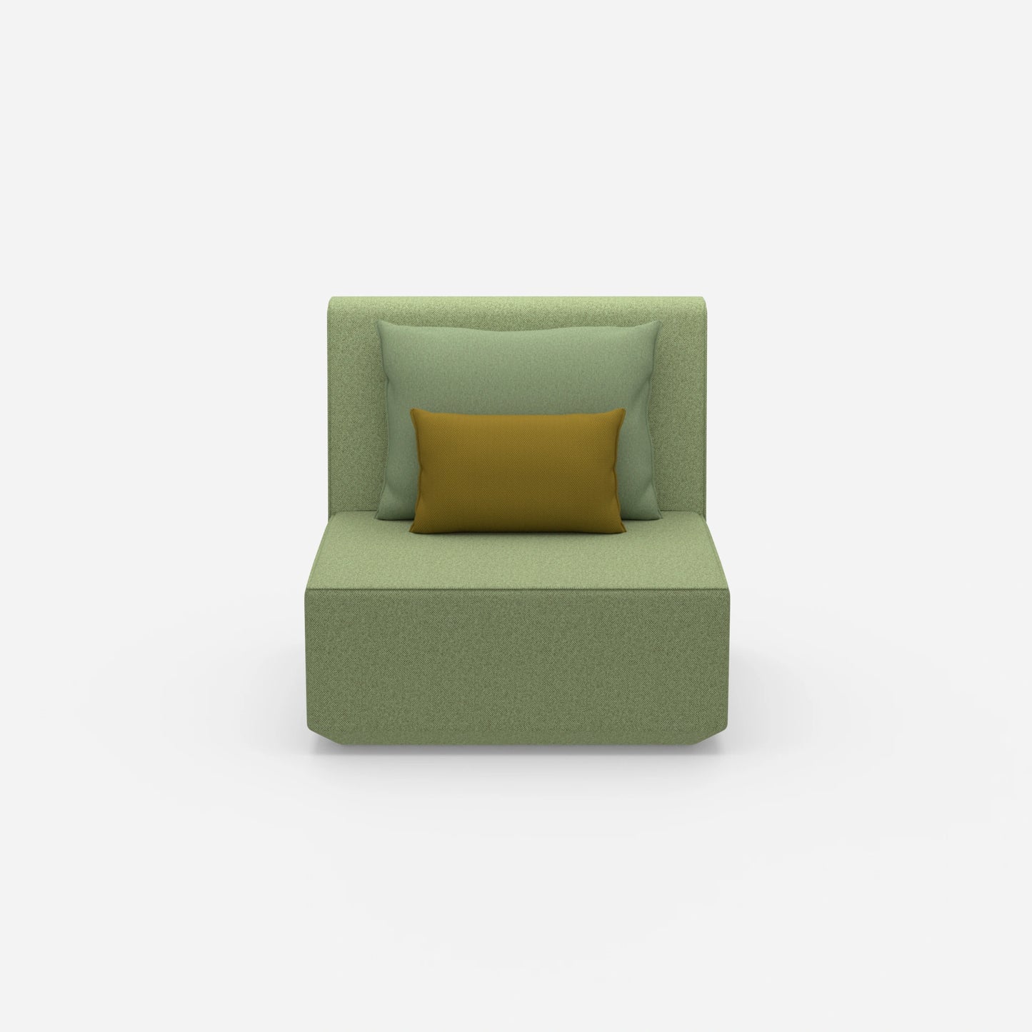 Armchair with high backrest from the front