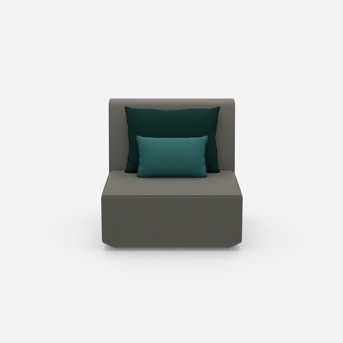 Armchair with high backrest from the front