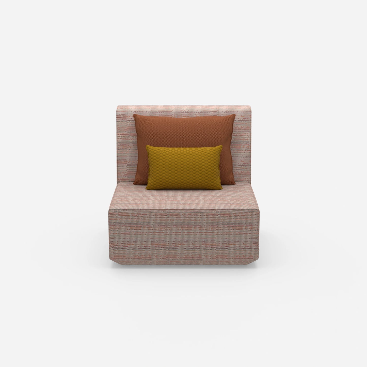 Armchair with high backrest from the front