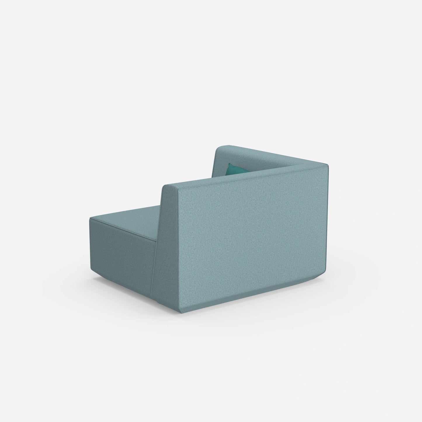 Armchair turquoise petrol from behind