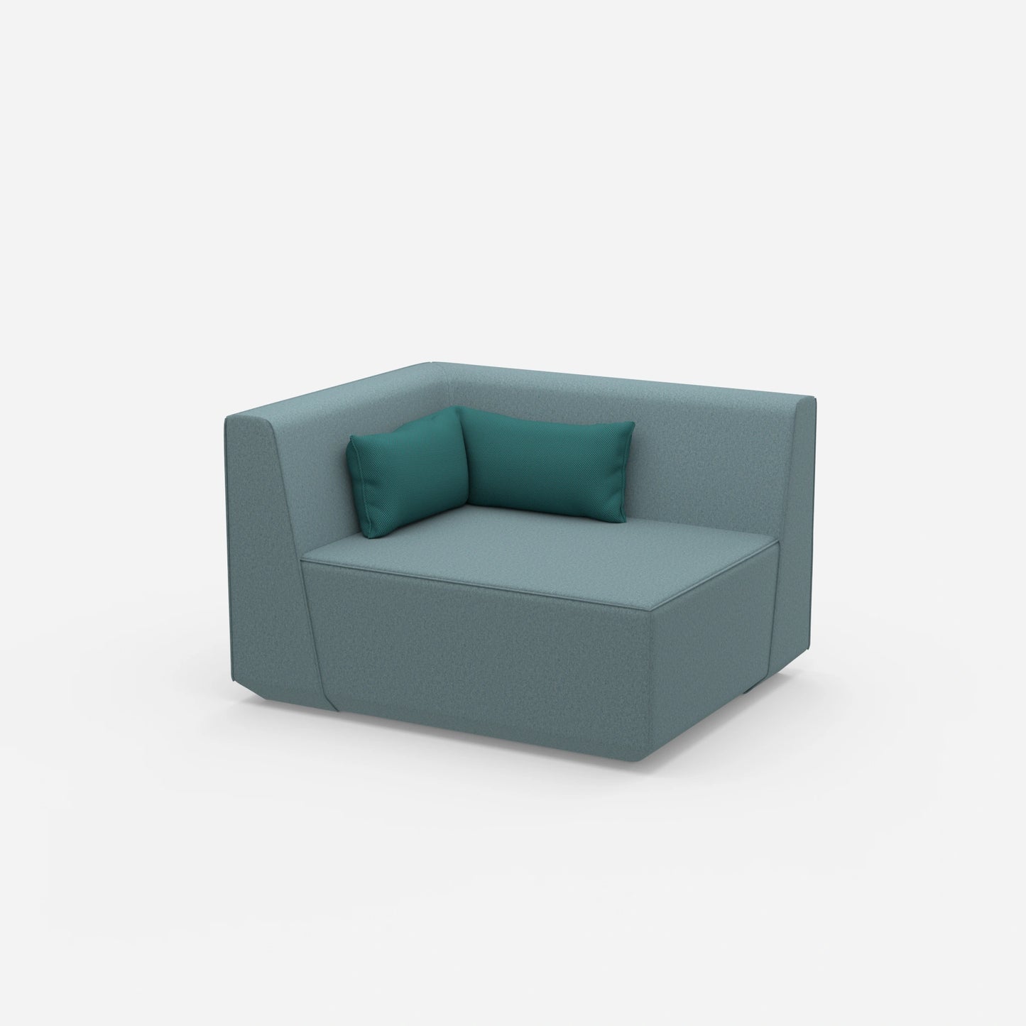 Armchair turquoise petrol from the side