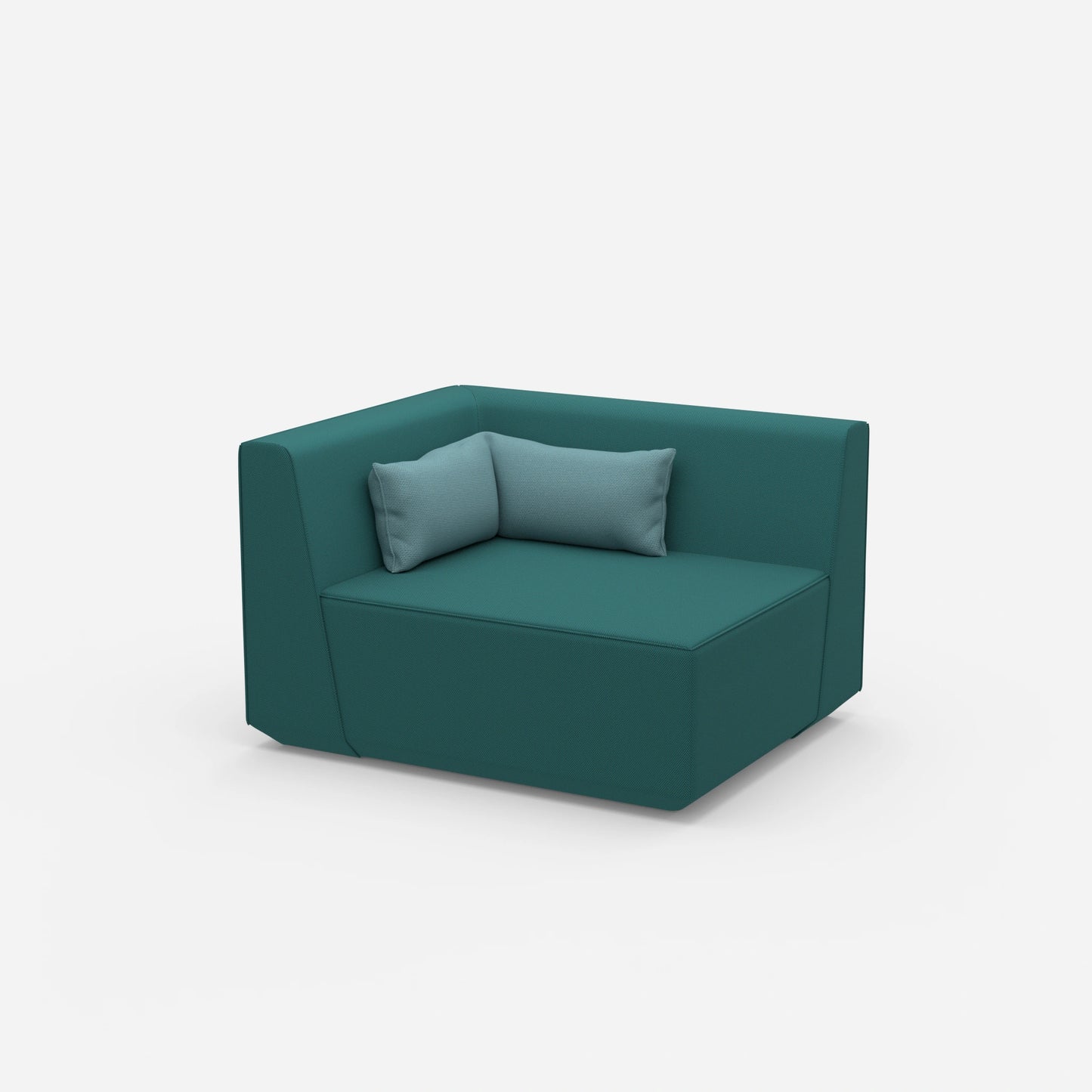 Armchair turquoise petrol from the side