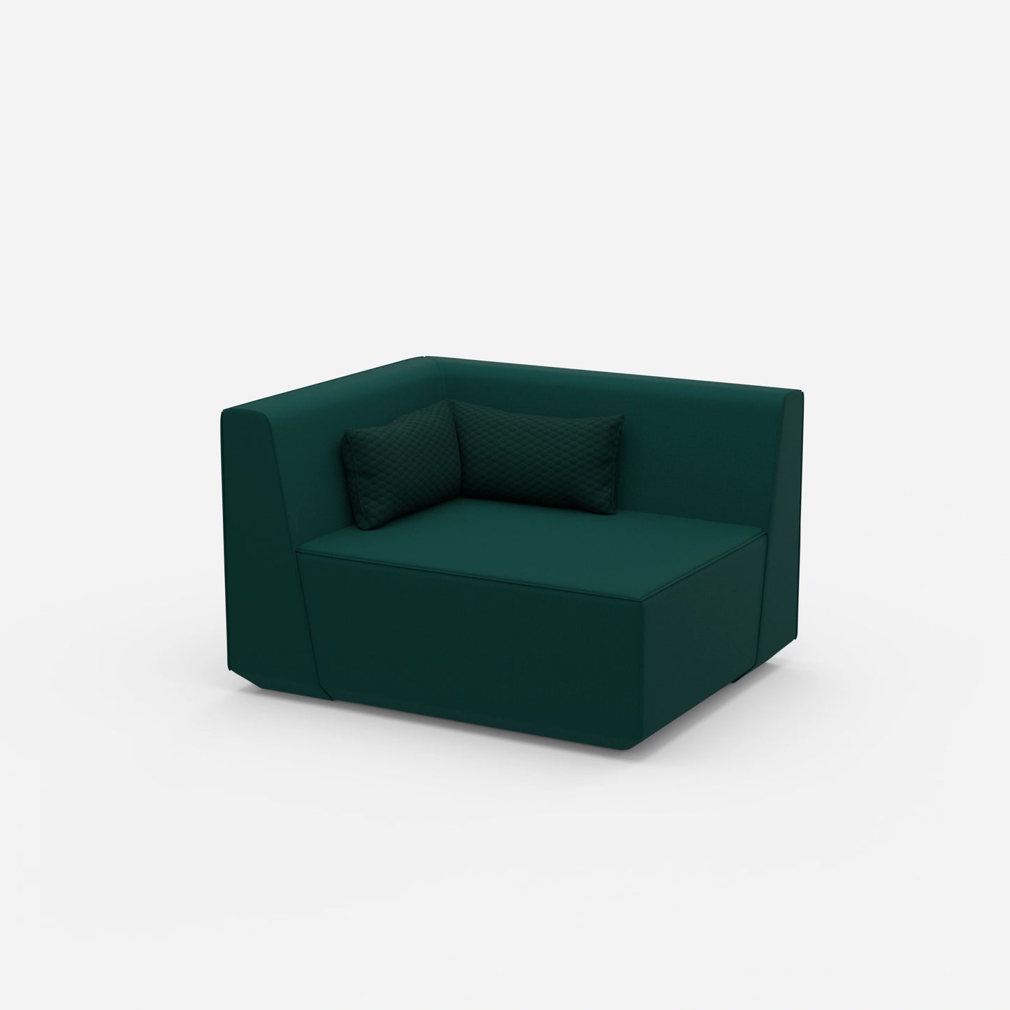 Armchair turquoise petrol from the side