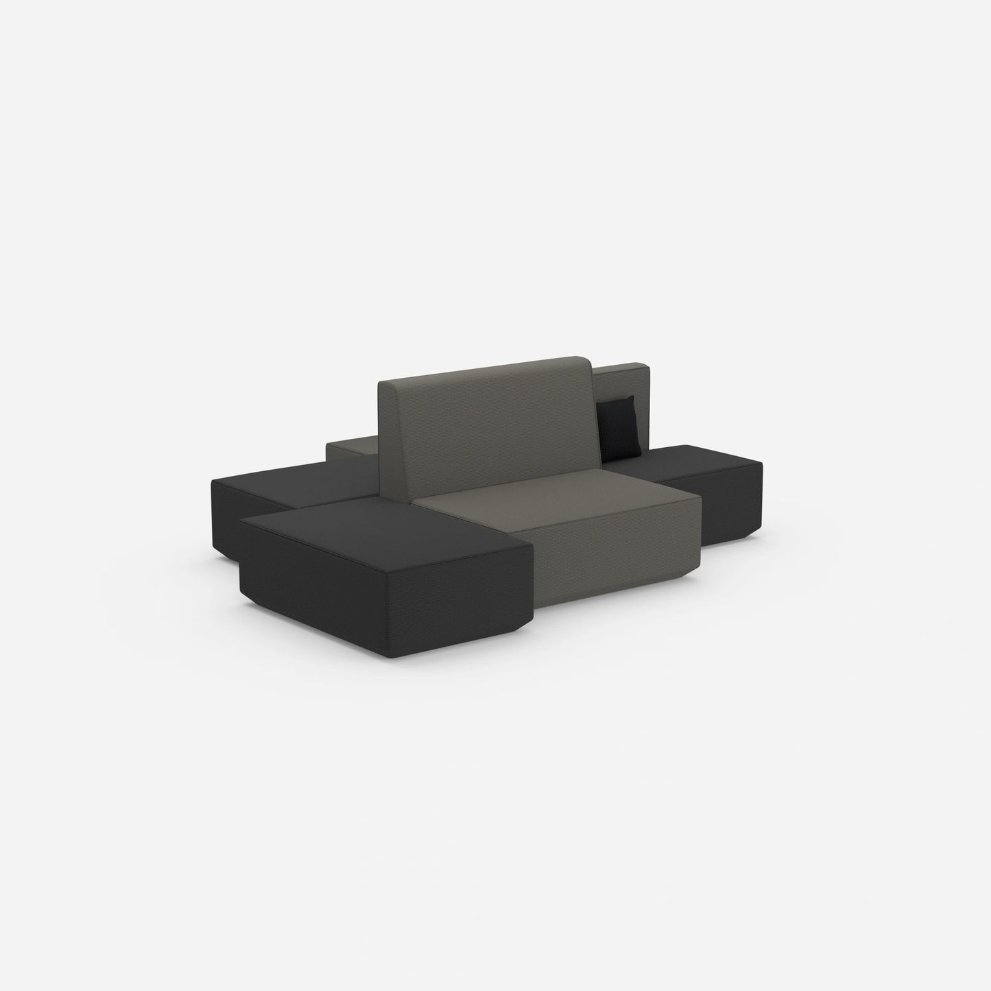 Sofa island for open-plan offices from behind