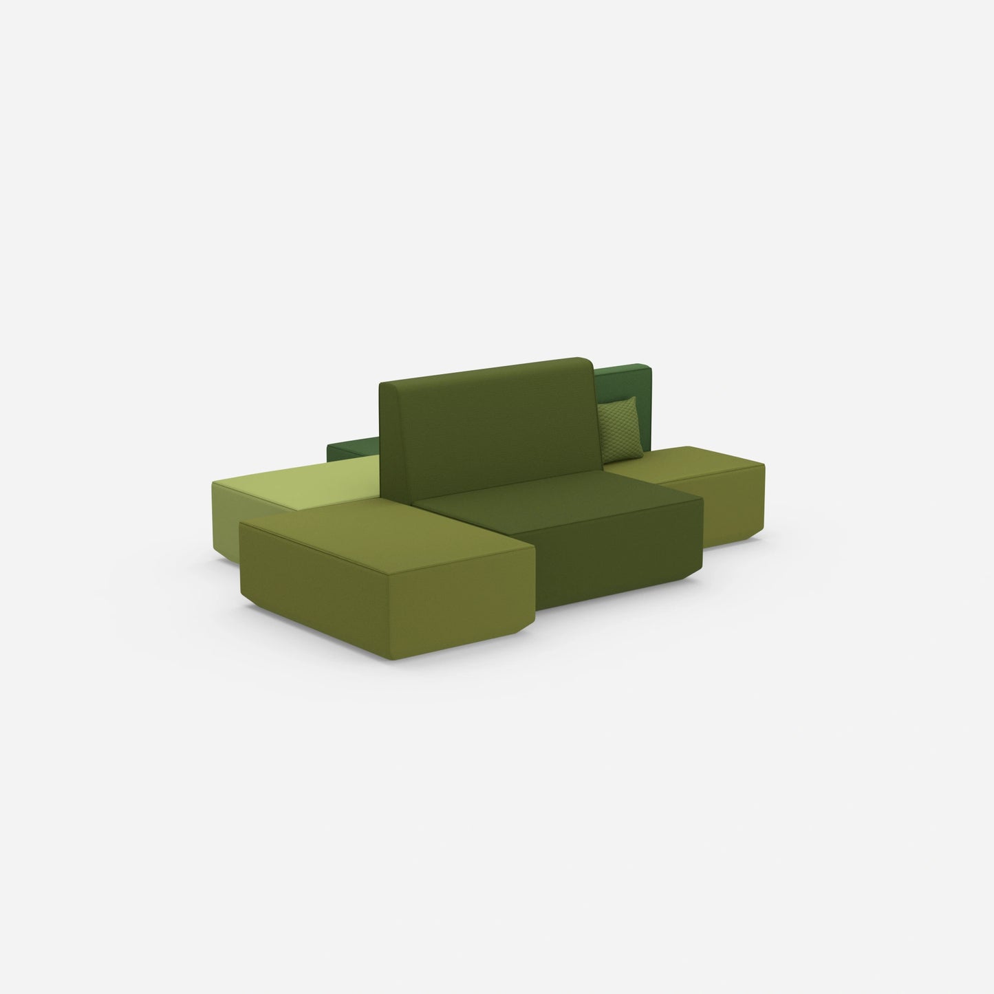 Sofa island for open-plan offices from behind