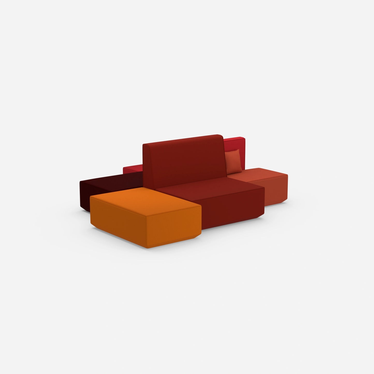 Sofa island for open-plan offices from behind