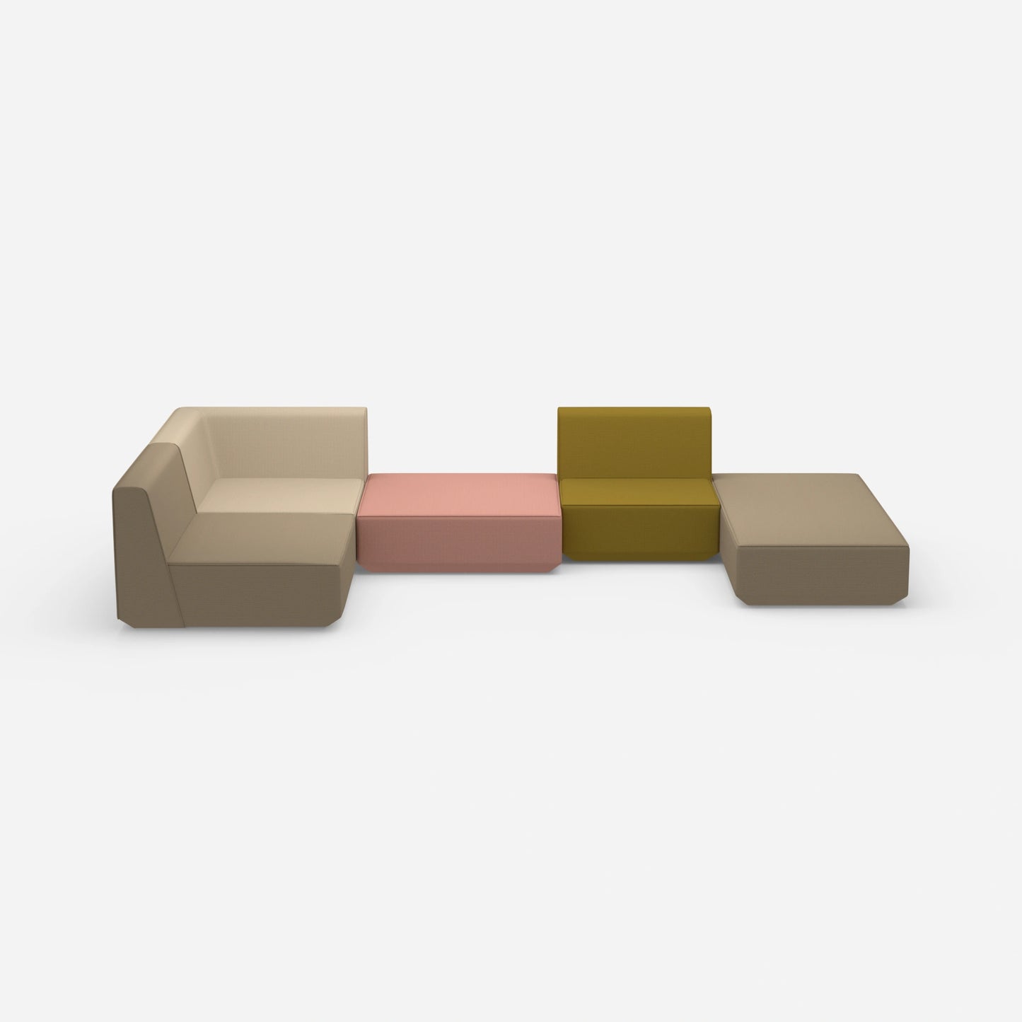 Sofa landscape as a lounge from the front
