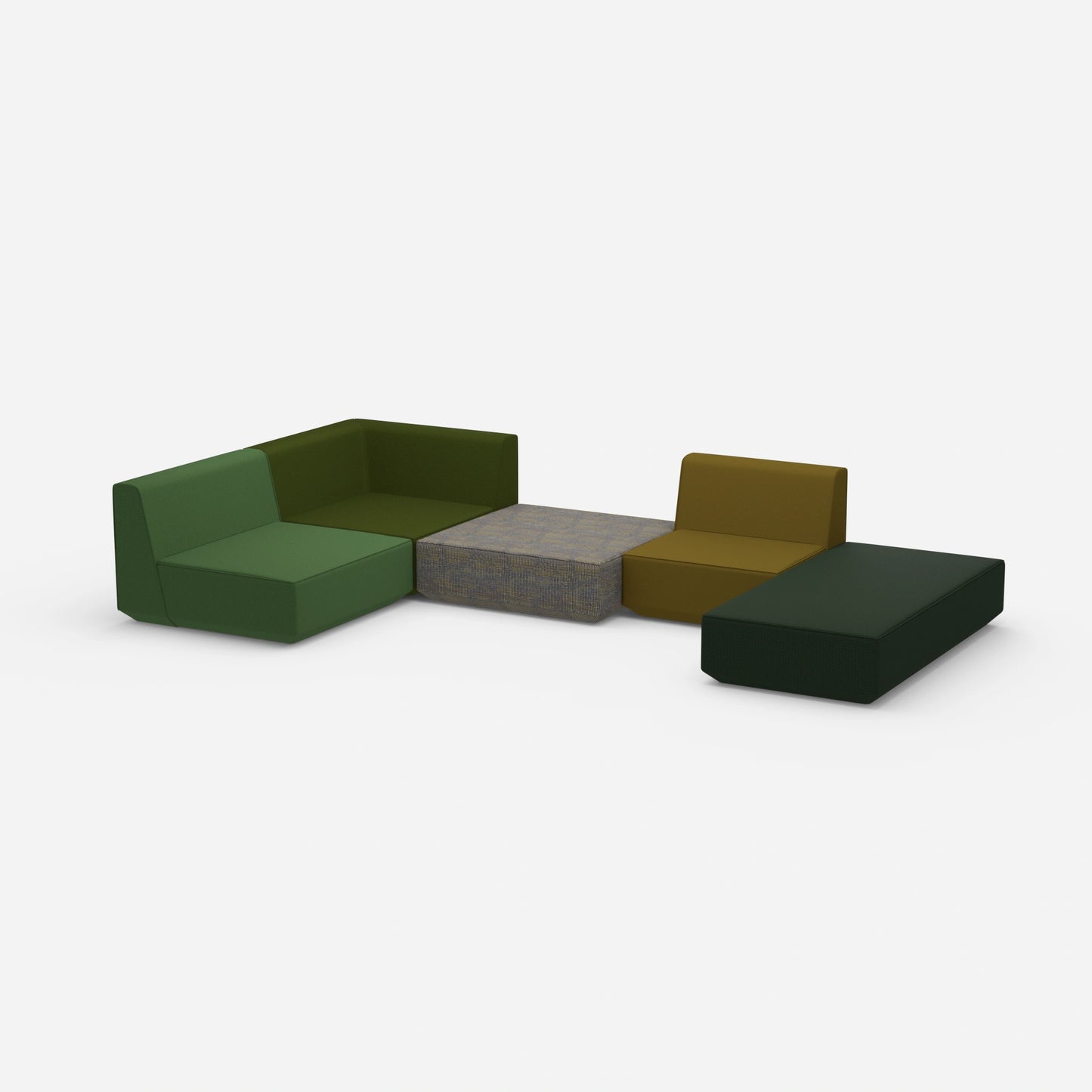 Sofa landscape as a lounge from the side