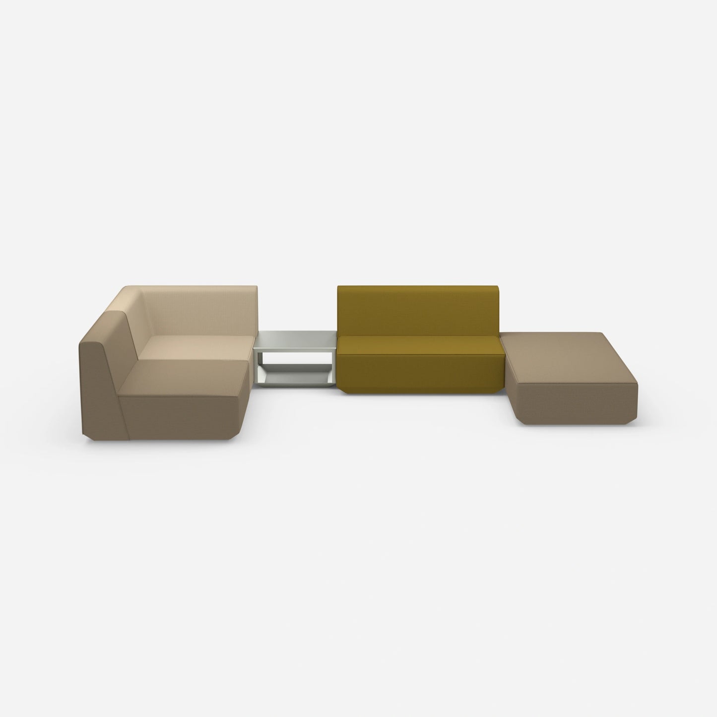 Sofa landscape as a lounge from the front