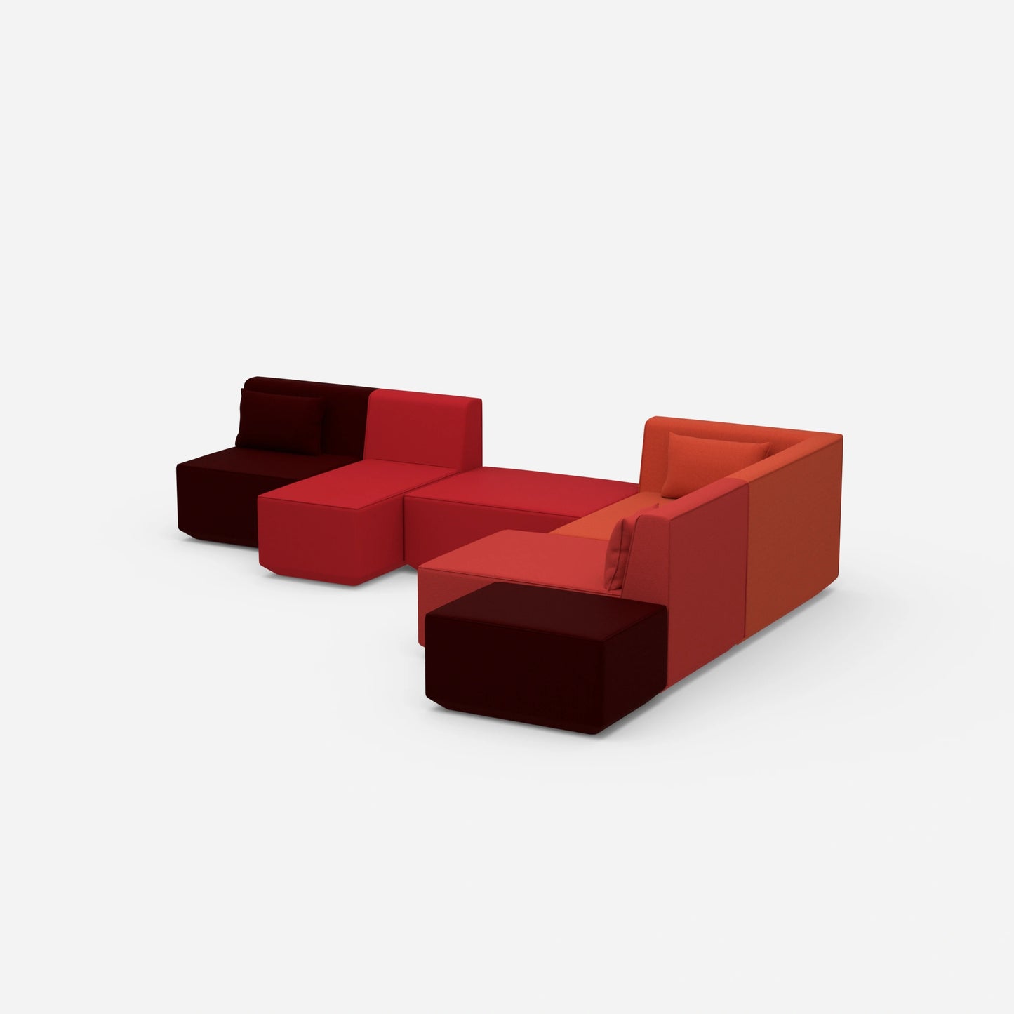 Sofa landscape with corner from the side