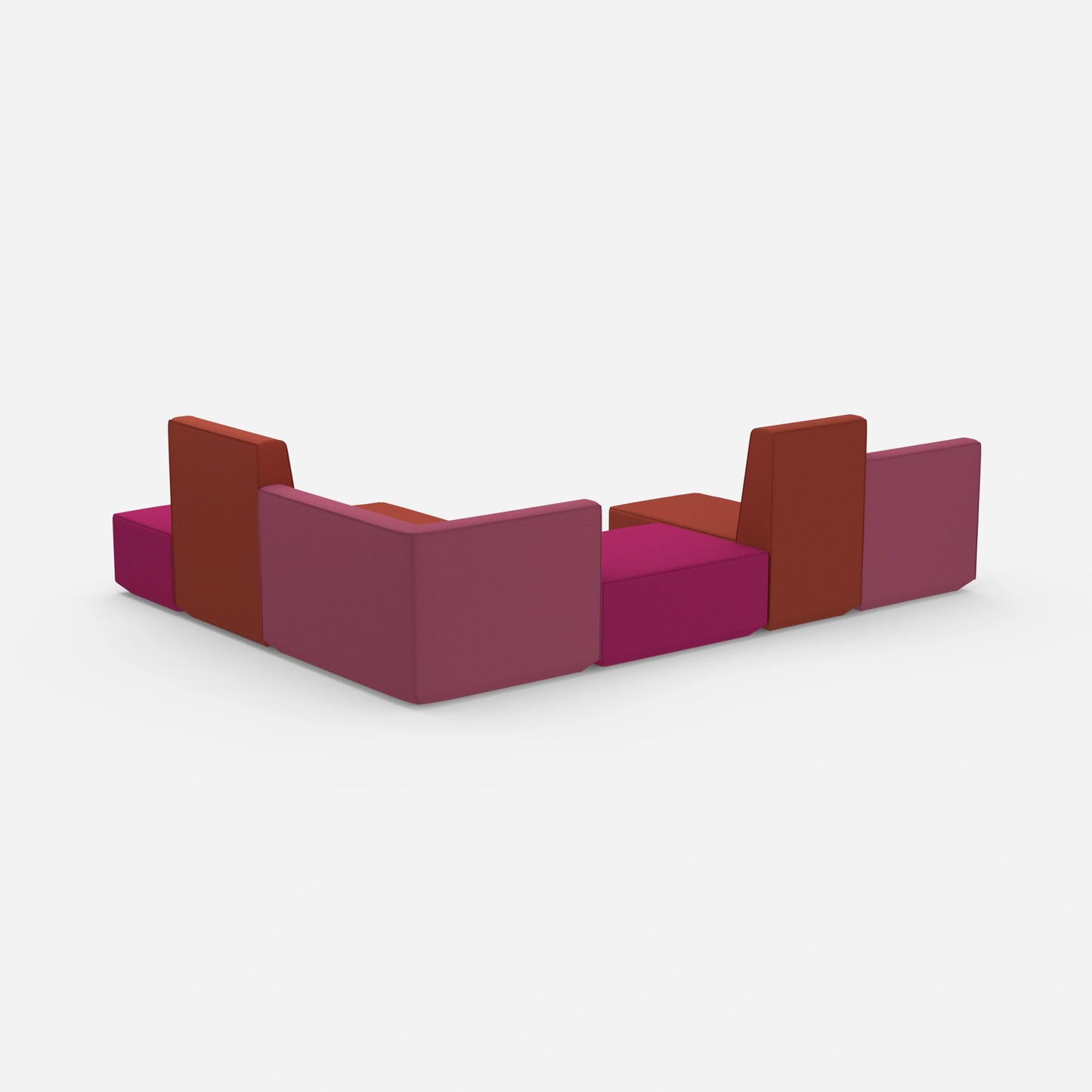 Sofa landscape with corner from behind