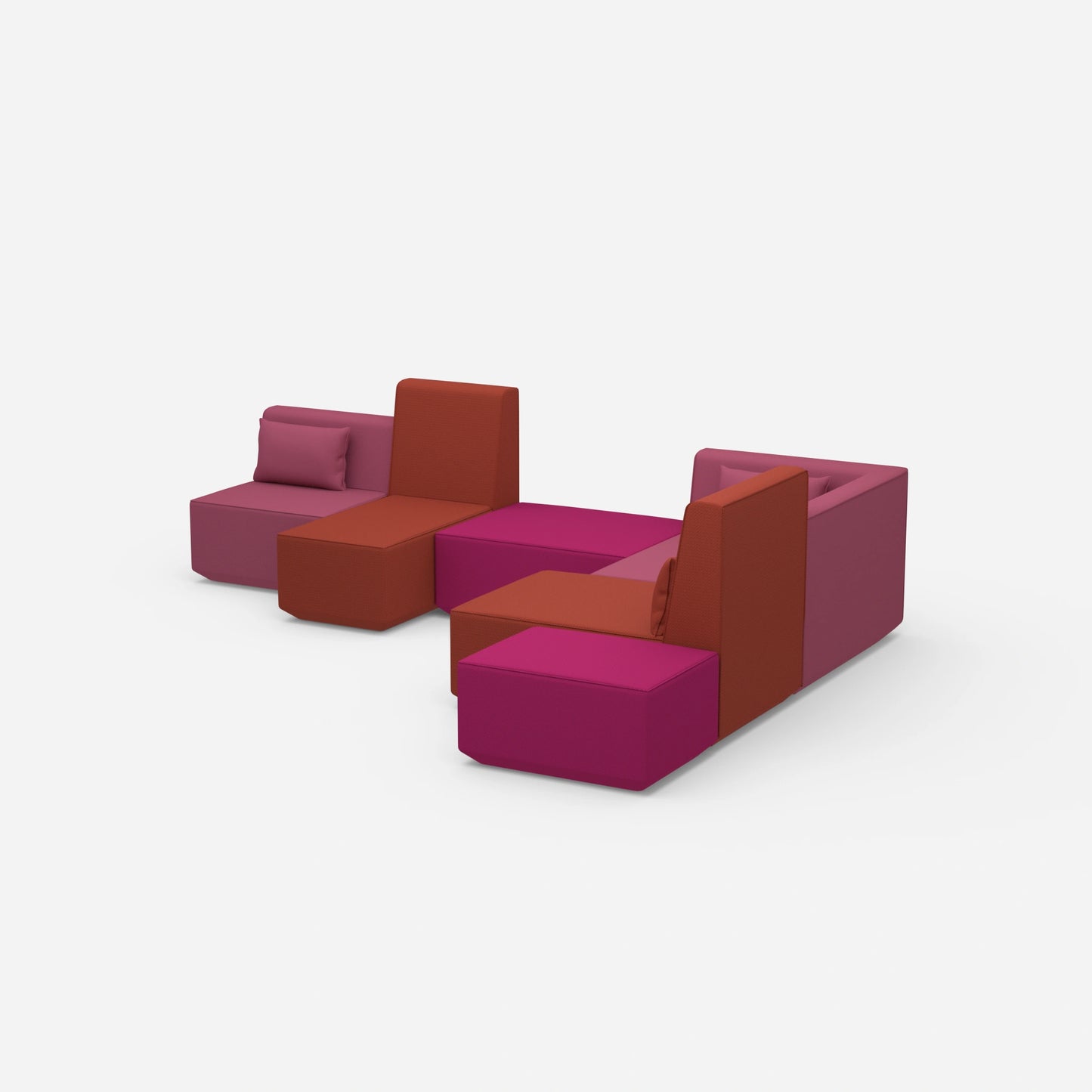 Sofa landscape with corner from the side