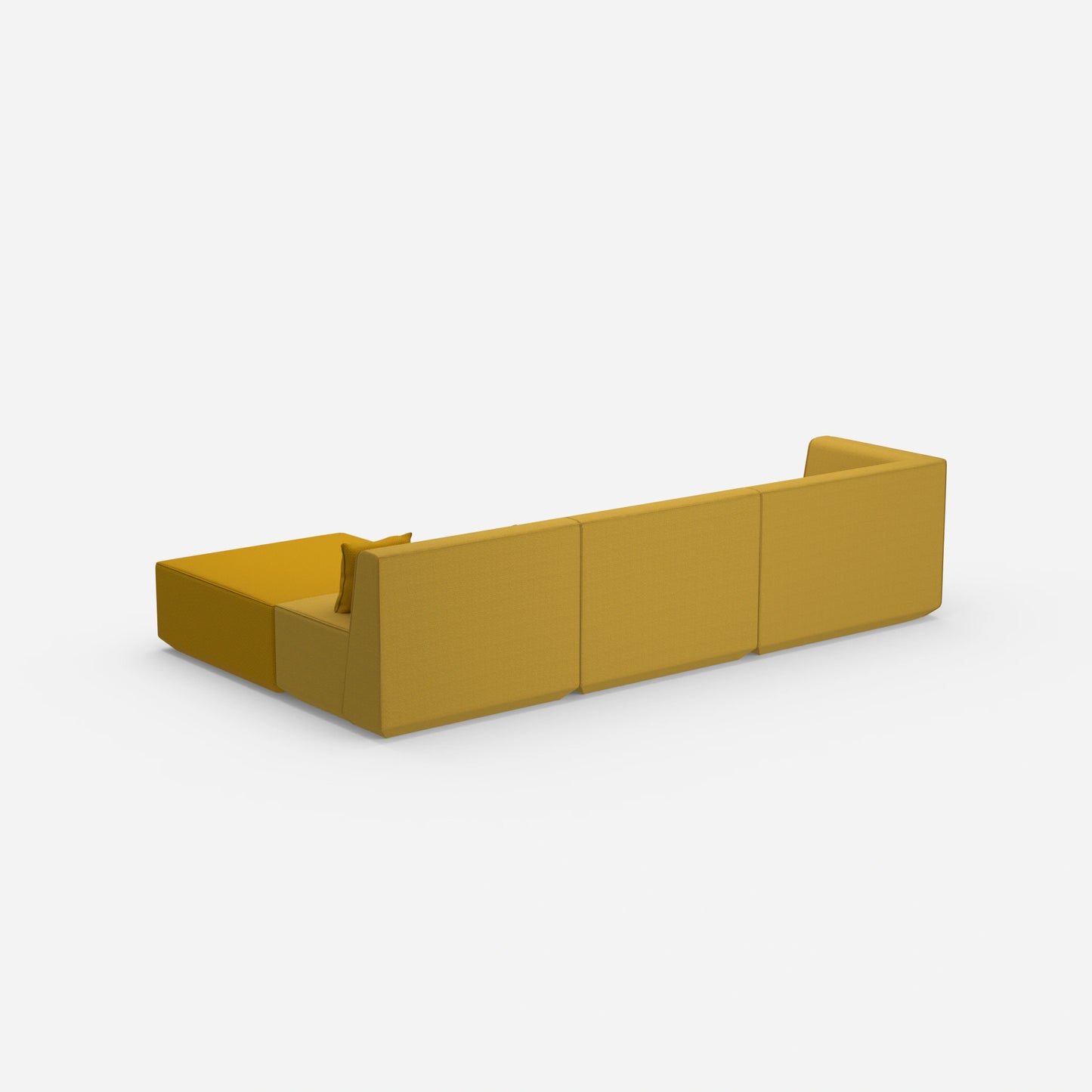 Canapé d'angle jaune de dos