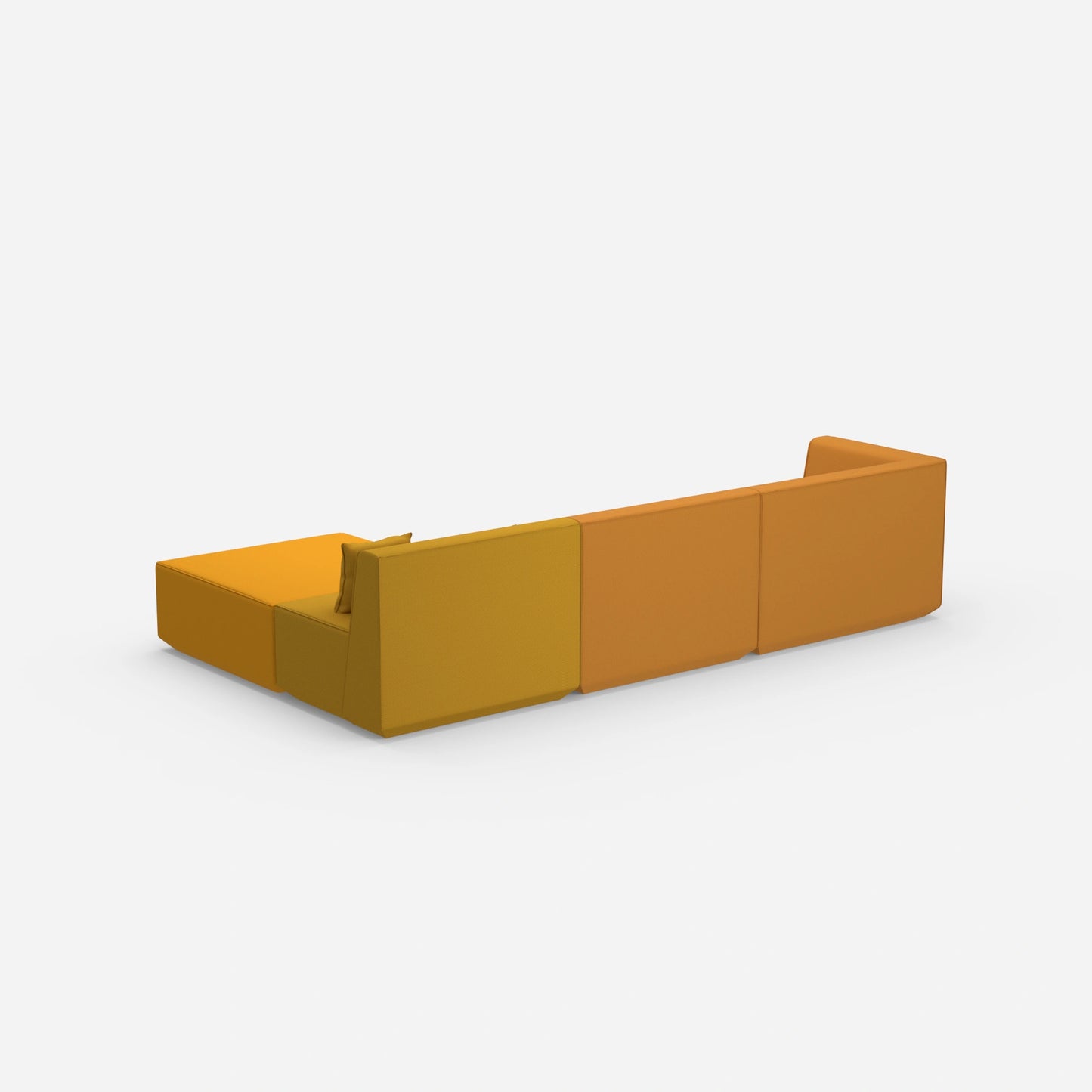 Canapé d'angle jaune de dos