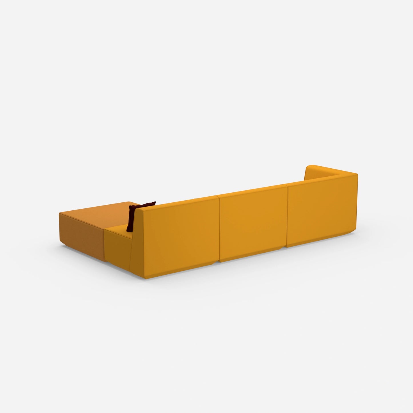Canapé d'angle jaune de dos
