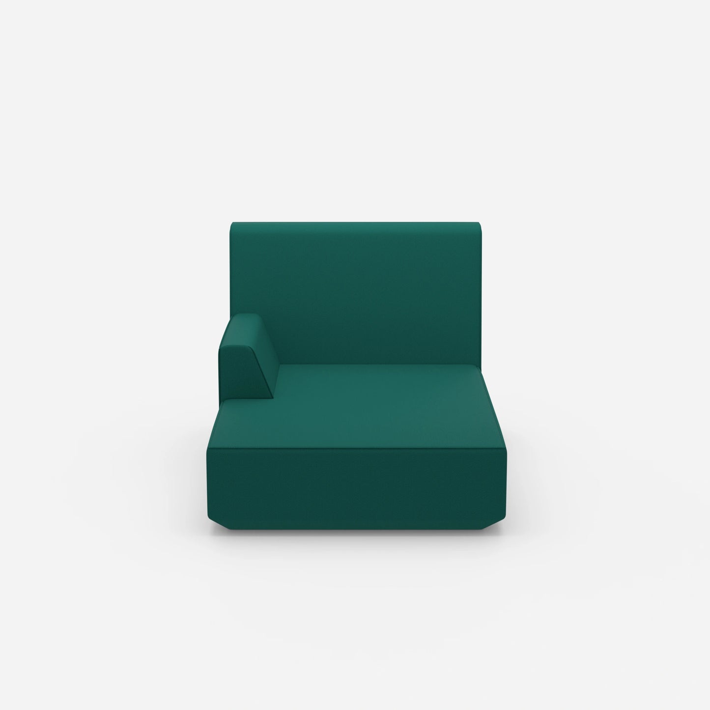 Chaise longue verte vue de face