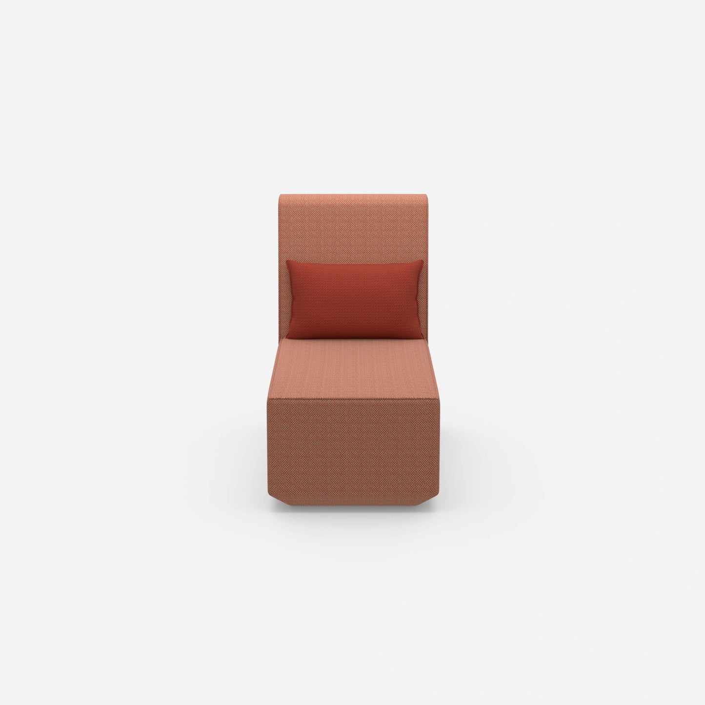 Petite chaise longue à dossier haut vue de face