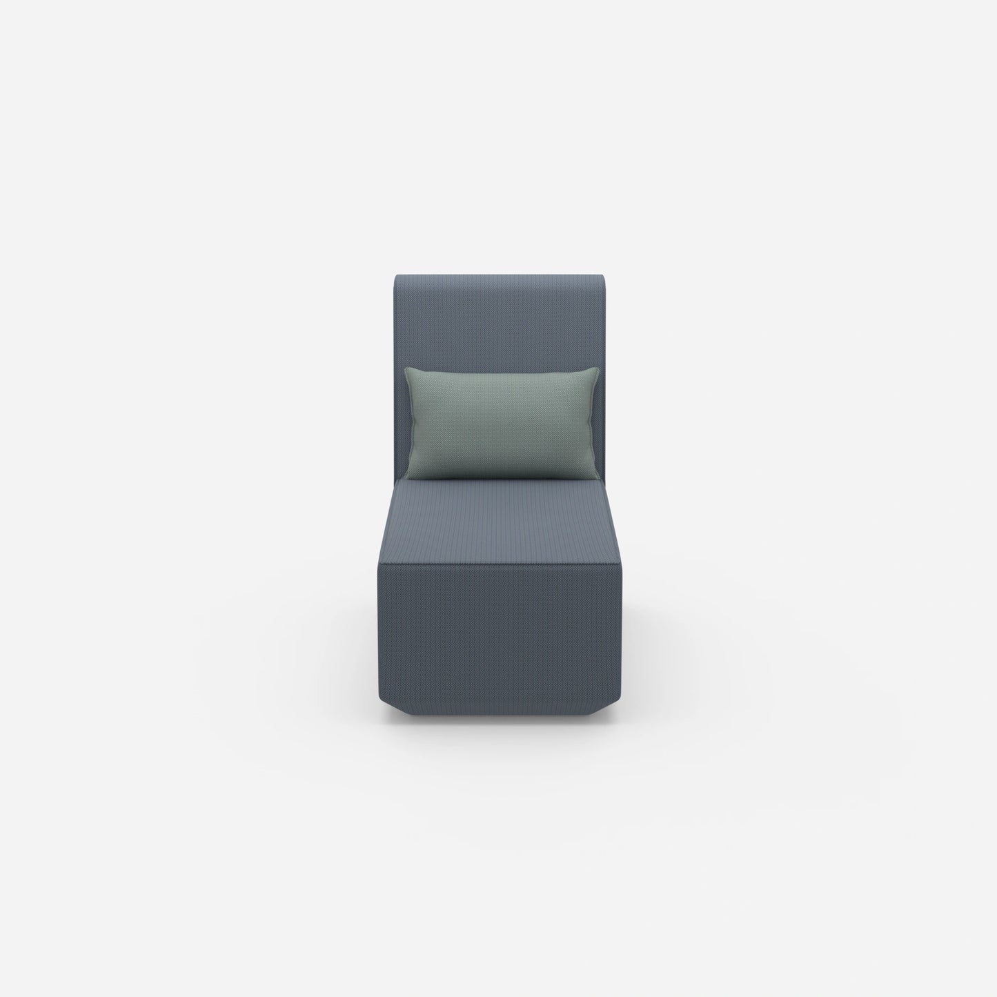 Petite chaise longue à dossier haut vue de face