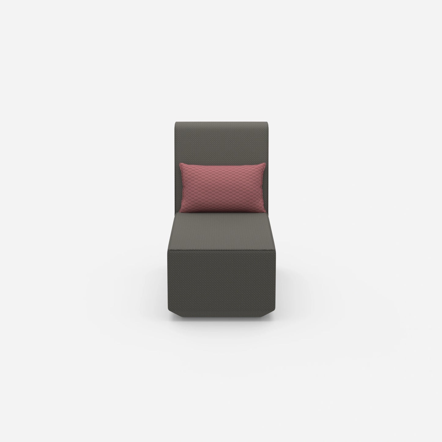 Petite chaise longue à dossier haut vue de face