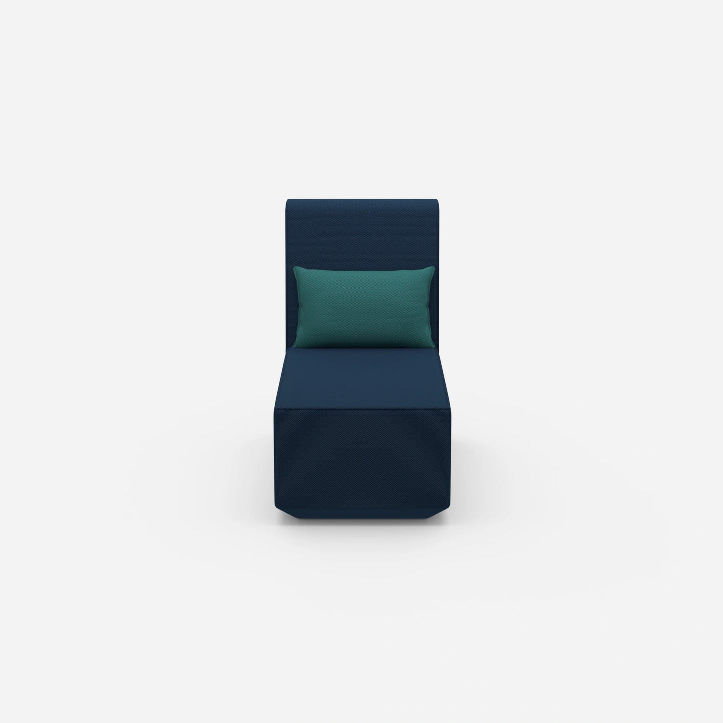 Petite chaise longue à dossier haut vue de face