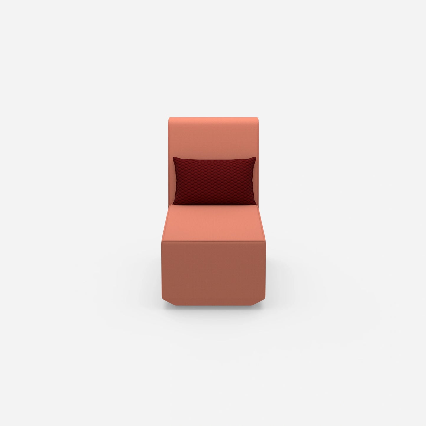 Petite chaise longue à dossier haut vue de face